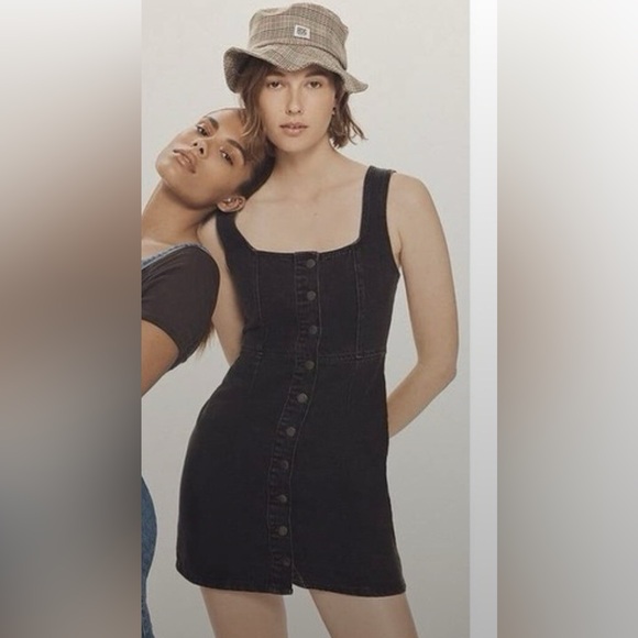 Urban Outfitters Dresses & Skirts - Urban Outfitters UO Black Button-Through Denim
Mini Dress